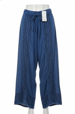 Devi Bohemian-Style Wide Leg Pants With Embroidery Flowy Summer  Resortwear Chic