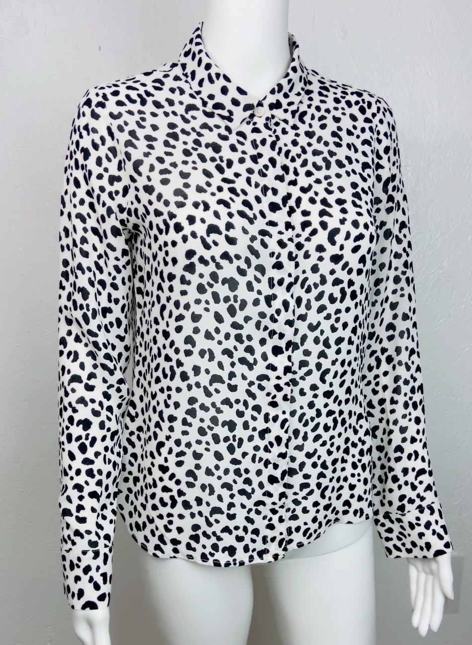 Reformation Snow Leopard hidden Buttoned Down Blo… - image 1