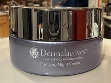 Dermalactives Purifying Night Cream Elastin Collagen Rejuvenates 50mL 1.7oz NWOB