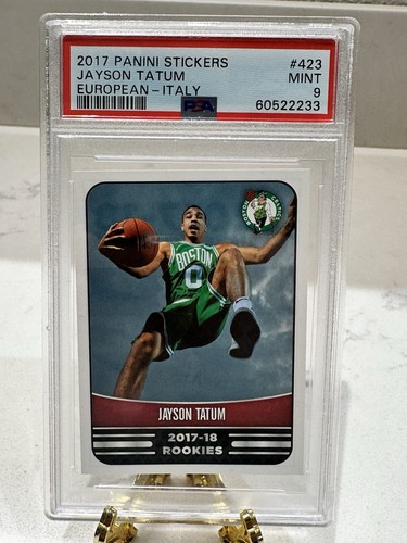 2017 Panini Stickers Jayson Tatum European -italy Psa 9 Rookie