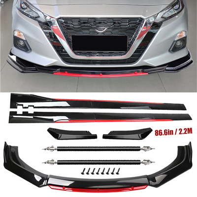 Front Bumper Lip Spoiler Splitter Side Skirt Glossy Black For Nissan Maxima