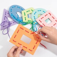 Wooden Lacing Toy Portable Durability Essentials Kids Threading Panels Toy