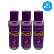 Aussie Miracle Curls Moisturizing Oil w/ Coconut Oil 3.2oz Curl Care 3 Pack New