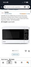 TOSHIBA 20 Liter 800W Manual Control Solo Small Microwave, Compact with 5 Power 