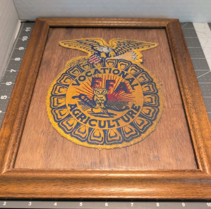 Vintage Future Farmers America FFA VOCATIONAL AGRICULTURE patch frame #AMERICANA