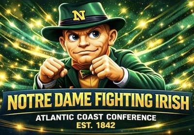 Notre Dame Fighting Irish ACC Est. 1842 Metal Sign 12x8in Wall Decor