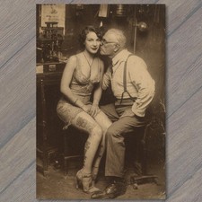 POSTCARD Tattooed Flapper Beauty Elder Suitor Whisper Cabaret Glamour