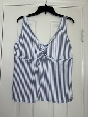 Draper James XL swim top periwinkle Blue Tankini Swim Padded adjustable straps