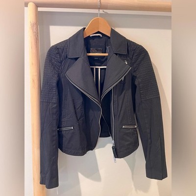 Mackage cotton moto zippered jacket grey black XS / TP