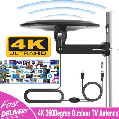 HDTV Outdoor Amplified TV Antenna 360° Omni-Directional Digital HD 1080P 4K