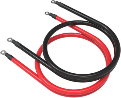 4 AWG Gauge Red + Black Pure Copper Battery Cables Power Inverter Wire Set for S