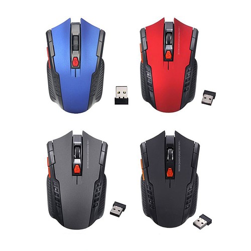 Funk Maus Gaming Kabellos Wireless Mouse für PC Laptop Blau Rot Schwarz USB T0R4 - Bild 2 von 10