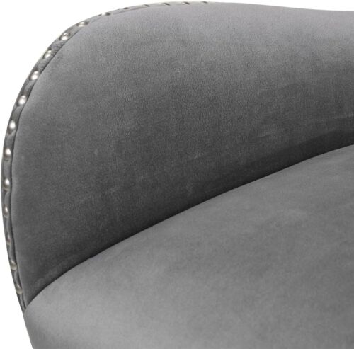 Jennifer Taylor HomeBlake Modern 26" Counter-Height Velvet Barstool Armrest Grey - Picture 6 of 8