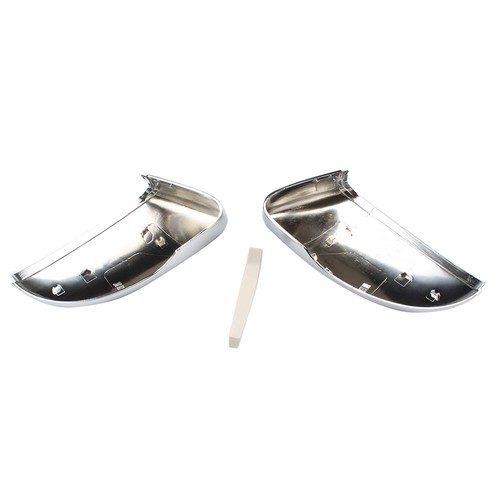 Rearview Mirror Cover Front Left Driver Side & Right Passenger Side Silver - Picture 7 of 7