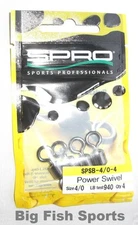 SPRO POWER SWIVELS #SPSB-4/0-4 NEW! QTY 4, SIZE 4/0, TEST 940LB 
