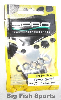 SPRO POWER SWIVELS #SPSB-4/0-4 NEW! QTY 4, SIZE 4/0, TEST 940LB 