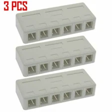 3 Pack 6 Port Blank RJ45 Surface Wall Mount Box For Snap-in Keystone Jack Insert