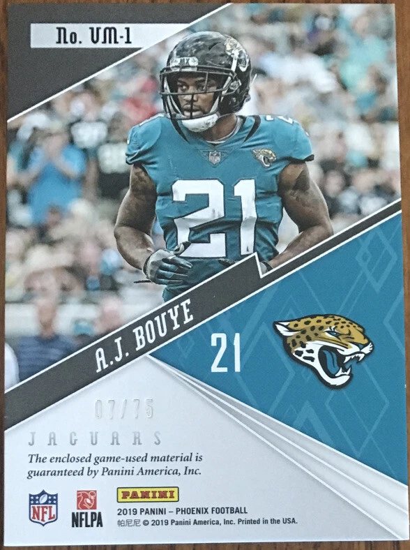 2019 Panini Phoenix Veteran Materials A.J. Bouye #VM-1 #’d 07/75 - Image 2 of 3
