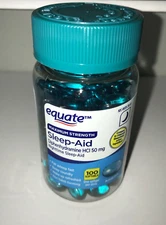 Equate Sleep Aid Softgels Maximum Strength 100 Ct Ships Worldwide BB:3/2028