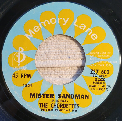 Chordettes ''Eddie, My Love / Mr. Sandman'' reissue VG+