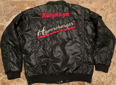 VINTAGE CAFE MOTORCYCLE RACING JACKET KURYAKYN HYPERCHARGER PROMO ( MENS SIZE L)