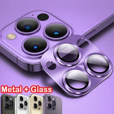 Metal Camera Lens Protector For iPhone 16 15 14 13 12 11 Pro Max Tempered Glass