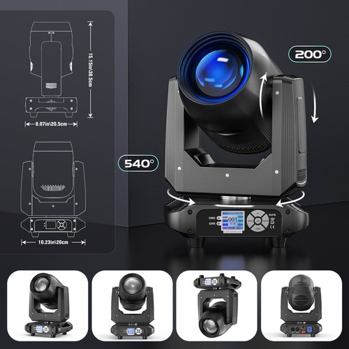 4PCS 200W ZOOM LED Moving Head DJ Light Beam DMX 18Prism Gobo Party Stage Lights - Picture 6 of 22
