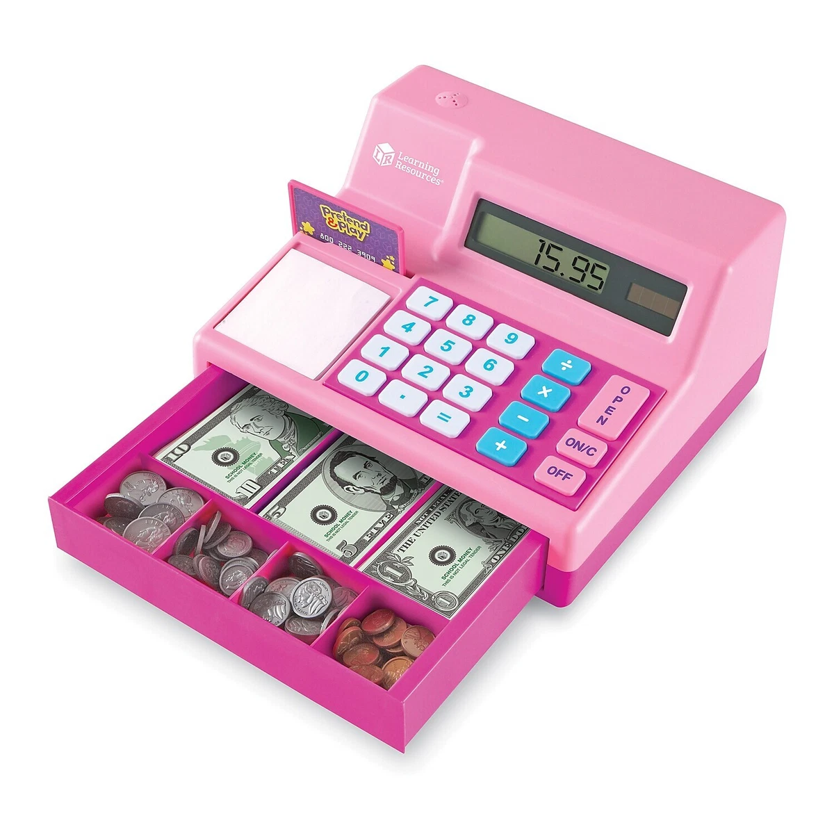 Learning Resources Pretend Play Calculator Cash Register Pink