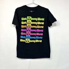 Disney World Park Black T-Shirt Colorful Logo Design Unisex Pride Rainbow Medium