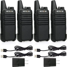 RT22 Two Way Radio Long Range Rechargeable,Portable 2 Way Radio (4 Pack)