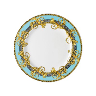 VERSACE BY ROSENTHAL, GERMANY  ''PRESTIGE GALA BLUE'' DINNER  PLATE, 10 5/8  INCH.