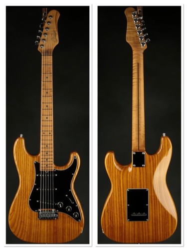 Suhr Classic Antique Custom S Natural Aged Ash Roasted Flame Maple+Extra Parts - Picture 2 of 24