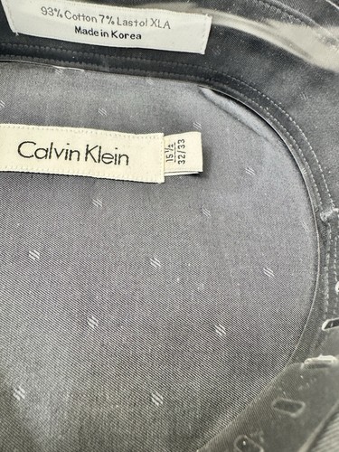 Camicia elegante Calvin Klein blu scuro 15,5 32/33 nuova con etichetta - Foto 4 di 8