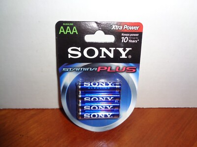 #ad Sony Stamina Plus Xtra Power 4 Pack AAA Alkaline Batteries Exp 01 2028 Sealed $16.95