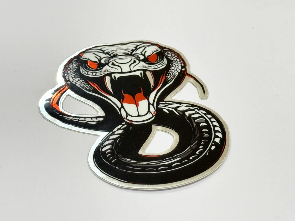 Red Eye Cobra - Pegatina Laminada - 3" | Espejo Reflectante / Pegatina Brillante Foto 2 de 2