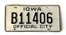 Rare 1960's IOWA OFFICIAL CITY License Plate ALL ORIGINAL HEAVY STEEL