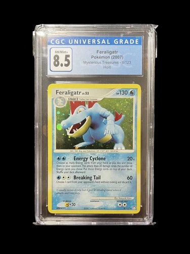 CGC 8.5 Pokemon Feraligatr 8/123 Mysterious Treasures 2007 Holo NM-MN+ Old Label