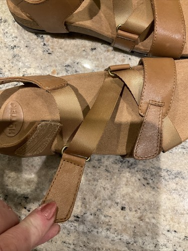 HEISSER ORSA HELLBRAUN LEDER Sommersandalen mit Keilabsatz GRÖSSE 4,5 Standard NEU - Bild 9 von 24