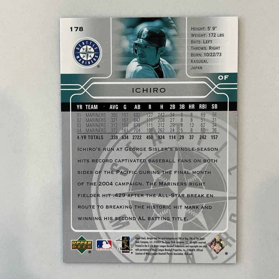Ichiro Suzuki 2005 Upper Deck - Image 2 of 2