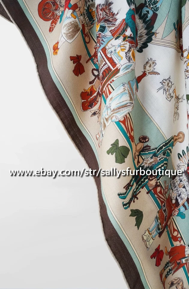 Sallys Cashmere & Silk Wrap Scarf Aztec Print Large Triangle Shawl 190*120cm - Image 4 of 4