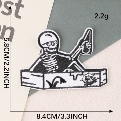 drink bathe skull funny Embroidered Iron On Patch 2234