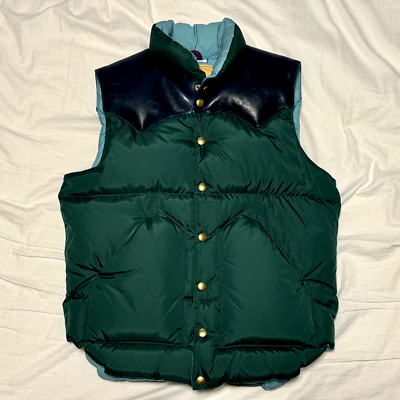 Warehouse & Co Rocky Mountain Featherbed Leather X Nylon Down Vest 