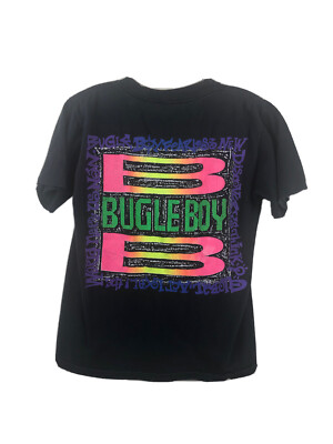 Bugle Boy Vintage 80s 90s T-Shirt USA Made Neon Graphic - Fits XS