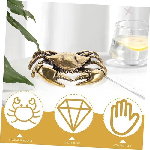 Brass Crab Sculpture Crab Gold Crab Sculpture New Crab Adornment Home - Picture 5 of 12
