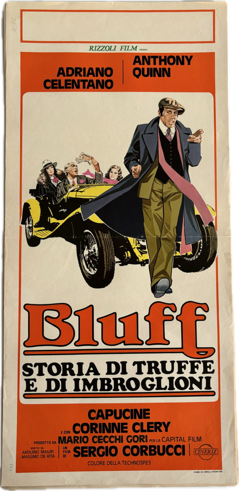Locandina originale film Bluff - Storia di truffe e di imbroglioni (1976) - Regia di Sergio Corbucci