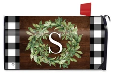 Wreath Monogram Letter S Mailbox Cover Everyday Standard Briarwood Lane