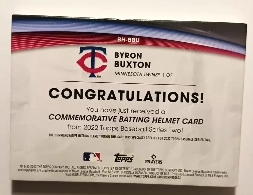 2022 Topps Commemorative Batting Helmet Relics #BHBBU Byron Buxton