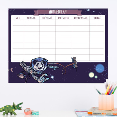 Whiteboard-Folie ''Stundenplan Astronaut'' Wandsticker, Planer, Tafelfolie, Schule