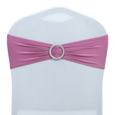 100 Spandex Stretch Chair Cover Sashes Bows Wedding Party Dusty Pink FREE SHIP