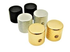 Flat Top Metal Knob with set screw, Brass fits CTS and Alpha Split Shaft Pots